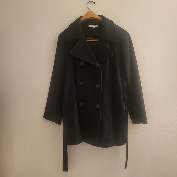 Jason Kole Jackets & Blazers - VTG Jason Kole Women’s Size MED Black Wool Double Breasted Warm Pea Coat Capsule